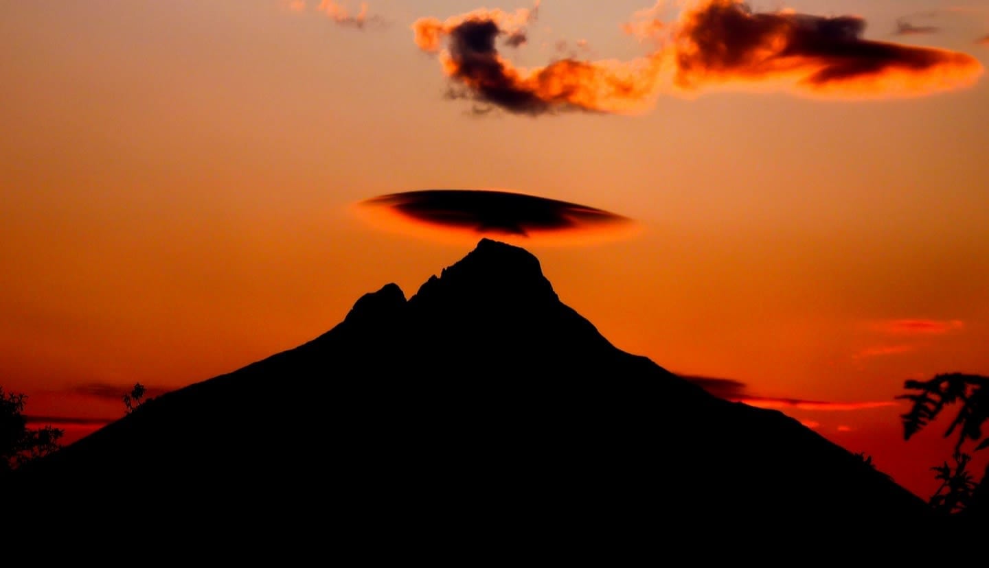 image of a Volcano Landscape at sunrise